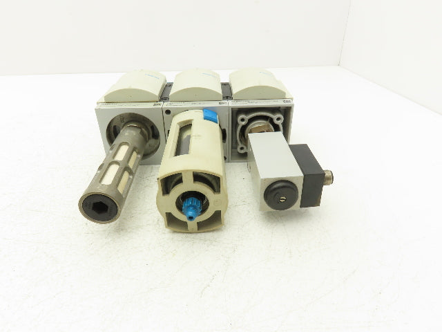 Festo Pneumatic Air Line Filter Assembly w/ Pressure Switch & Shutoff 1/2" NPT