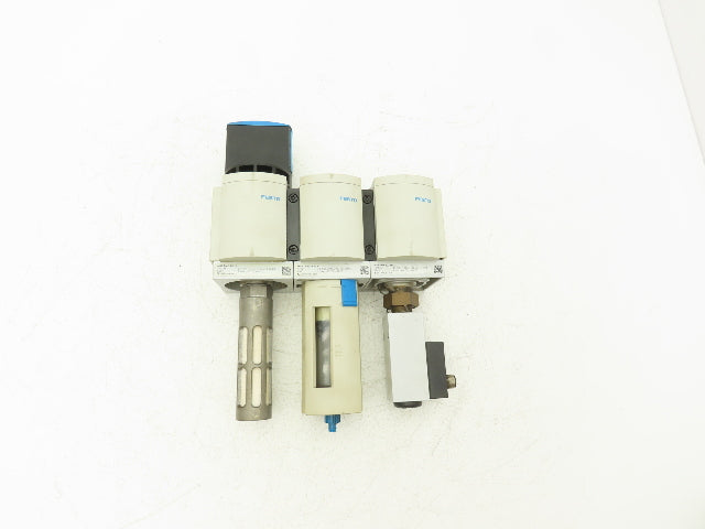 Festo Pneumatic Air Line Filter Assembly w/ Pressure Switch & Shutoff 1/2" NPT