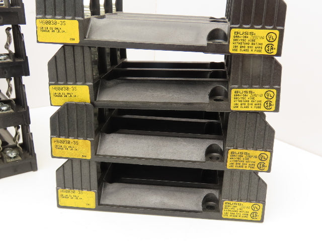 Buss Bussman H60030-3S Class H Fuse Block Holder 3-Pole 30 Amp 600V Lot of 21