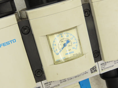Festo Pneumatic Filter/Regulator Assembly w/ Pressure Switch & Shutoff 1/2" NPT