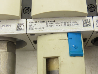 Festo Pneumatic Filter/Regulator Assembly w/ Pressure Switch & Shutoff 1/2" NPT