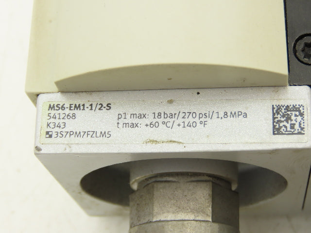 Festo Pneumatic Filter/Regulator Assembly w/ Pressure Switch & Shutoff 1/2" NPT