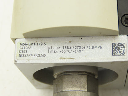 Festo Pneumatic Filter/Regulator Assembly w/ Pressure Switch & Shutoff 1/2" NPT