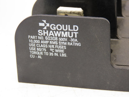 Gould 60308 Class H Fuse Block Holder 3-Pole 30 Amp 600V Lot of 9