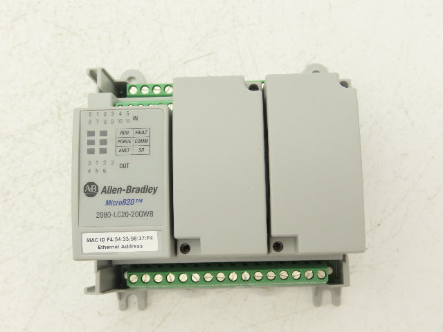 Allen Bradley 2080-LC20-20QWB Micro820 Ethernet PLC Controller 24VDC 2A Series B