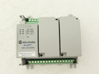 Allen Bradley 2080-LC20-20QWB Micro820 Ethernet PLC Controller 24VDC 2A Series B