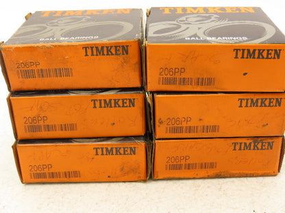 Timken 206PP Deep Groove Ball Bearing 30mm ID x 62mm OD x 16mm Width Lot of 7
