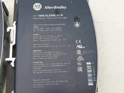 Allen Bradley 1606-XLE80E PLC Power Supply 24-28VDC 3.3A In 100-240VAC Lot of 2