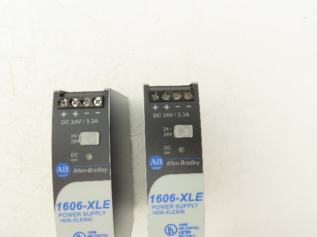 Allen Bradley 1606-XLE80E PLC Power Supply 24-28VDC 3.3A In 100-240VAC Lot of 2