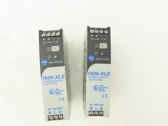 Allen Bradley 1606-XLE80E PLC Power Supply 24-28VDC 3.3A In 100-240VAC Lot of 2