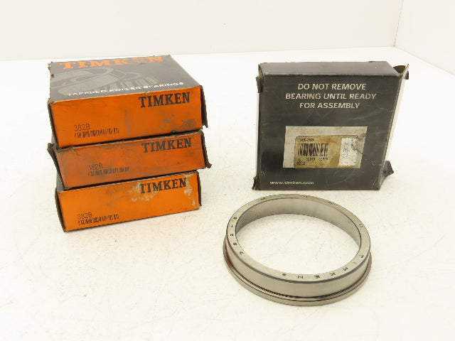 Timken 382B Tapered Roller Bearing Cup Only 3.812" OD .7018" W Lot of 4