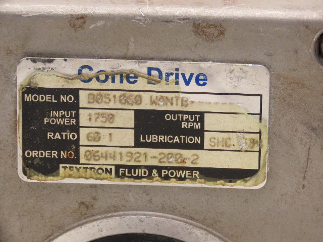 Cone Drive B051060 WANTB Worm Gearbox 60:1 Speed Reducer 29rpm 56C LH Output