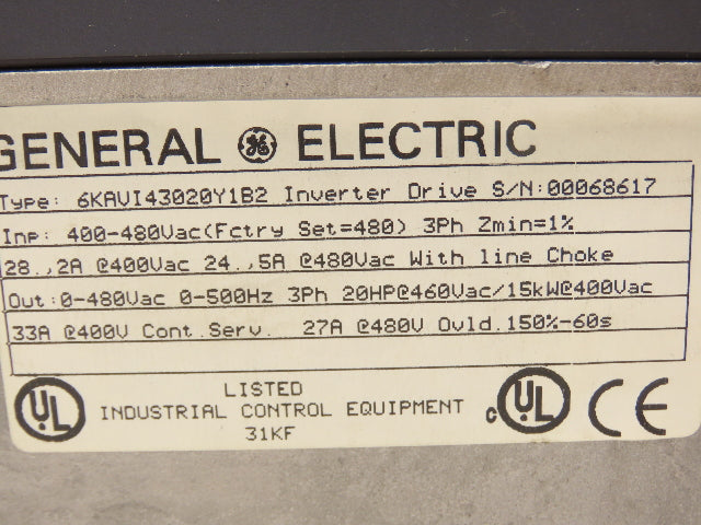 General Electric AV-300i  Variable Speed VFD AC Inverter Drive 20Hp 400-480V 3PH