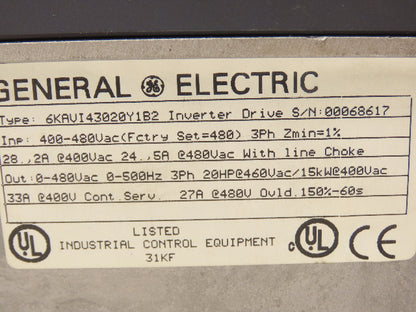 General Electric AV-300i  Variable Speed VFD AC Inverter Drive 20Hp 400-480V 3PH