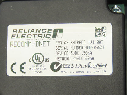 Reliance Electric 6SP401-1P1BTNN Variable Speed VFD AC Drive 0.5Hp 480V 3PH