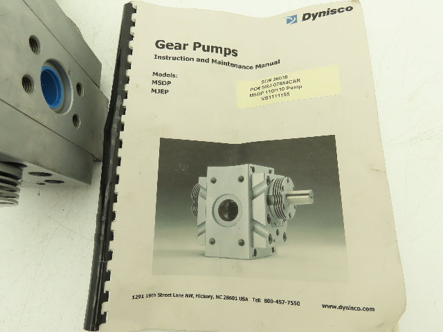 Dynisco MSDP-110 Extrusion Melt Gear Pump w/Heater Polymer Melt MS-11B-02D-110