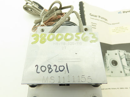 Dynisco MSDP-110 Extrusion Melt Gear Pump w/Heater Polymer Melt MS-11B-02D-110