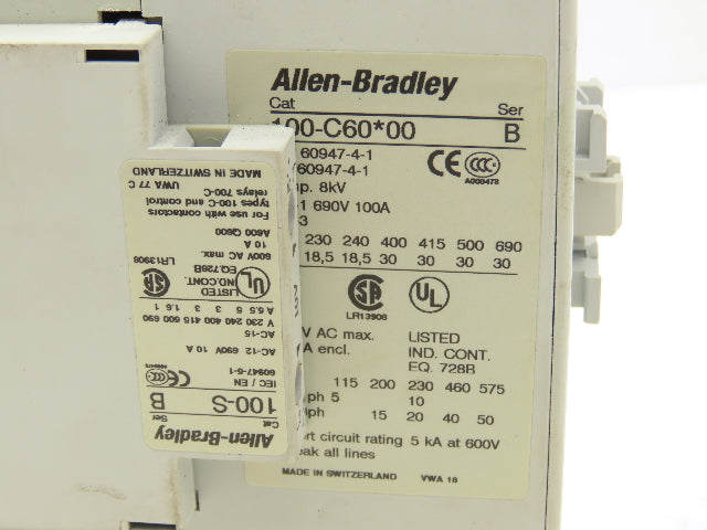 Allen Bradley 193-EEGE Motor Starter Overload Relay 18-90A 40Hp 600V 120V Coil