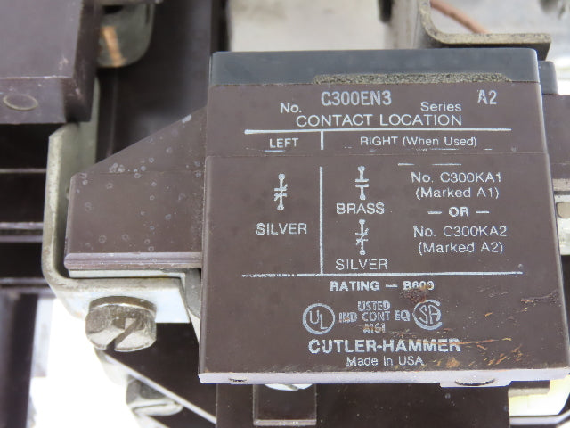 Cutler Hammer A10EN0 Motor Starter Size 3 Contactor 50Hp 90A 600V 3PH 120V Coil