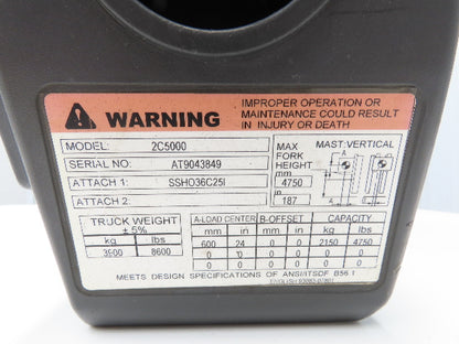 Caterpillar MEC131-030 Forklift Motor Controller 48VDC Removed From 2C5000