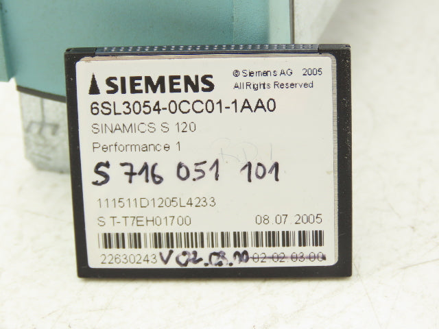 Siemens 6SL3040-0MA00-0AA1 Sinamics Control Unit CU320 24VDC Outputs