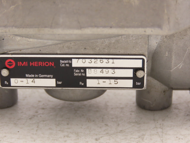 IMI Herion 7032631 Indirect Solenoid Actuated Poppet Valve 3/4" FNPT 24VDC