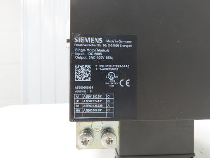 Siemens 6SL3120-1TE28-5AA3 Sinamics Servo Drive Single Motor Module 400V 85A