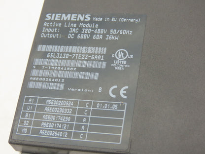Siemens 6SL3130-7TE23-6AA1 Sinamics Servo Drive 3AC 600VDC 60A Active Interface