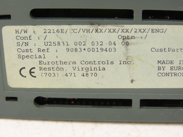 Eurotherm 2216E PLC Temperature Controller Module 2216E/CC/VH