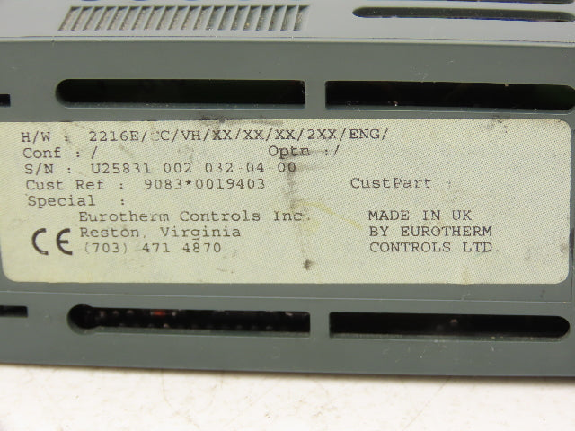 Eurotherm 2216E PLC Temperature Controller Module 2216E/CC/VH