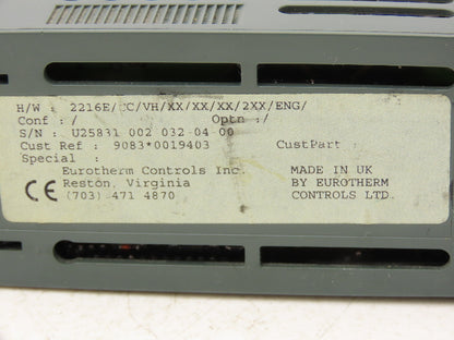 Eurotherm 2216E PLC Temperature Controller Module 2216E/CC/VH