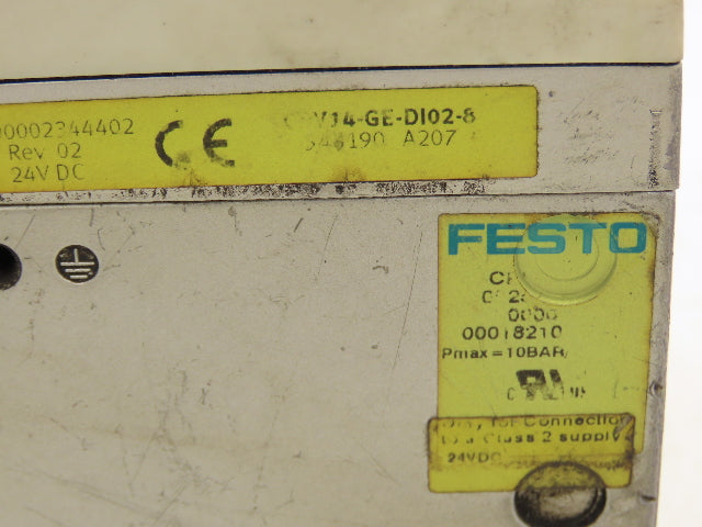 Festo CPV14-VI 8-Station Valve Manifold 24VDC 161362 w/Interface CPV14-GE-DI02-8