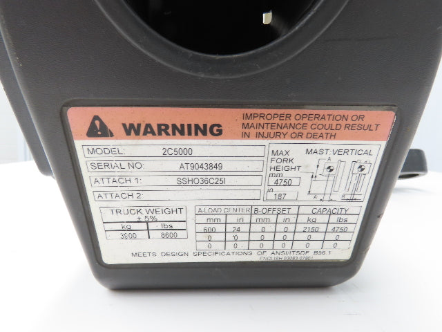 Caterpillar 93005-02080 Hydraulic Forklift Tilt Cylinder Removed From 2C5000