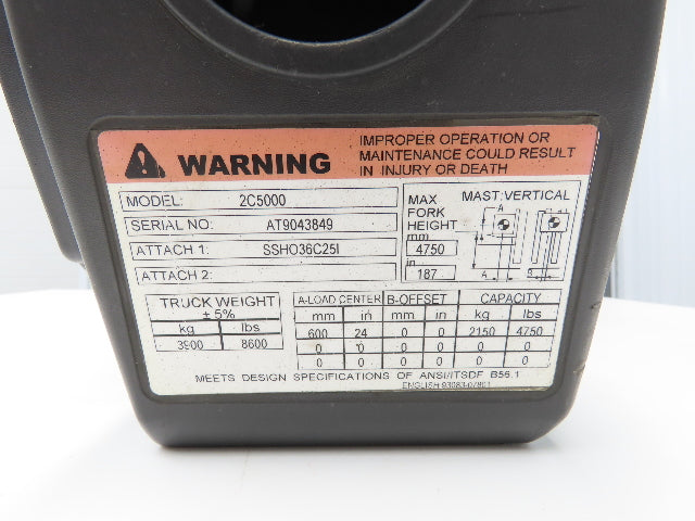 Caterpillar 91C04-63011 Forklift Dash Display Instrument Panel Off 2C5000