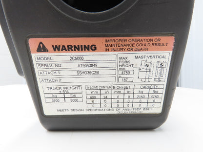 Caterpillar 91C04-63011 Forklift Dash Display Instrument Panel Off 2C5000