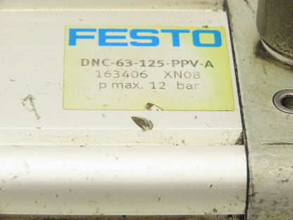 Festo DNC-63-125-PPV-A Pneumatic Air Cylinder 63mm Bore 125mm Stroke  Lot of 2