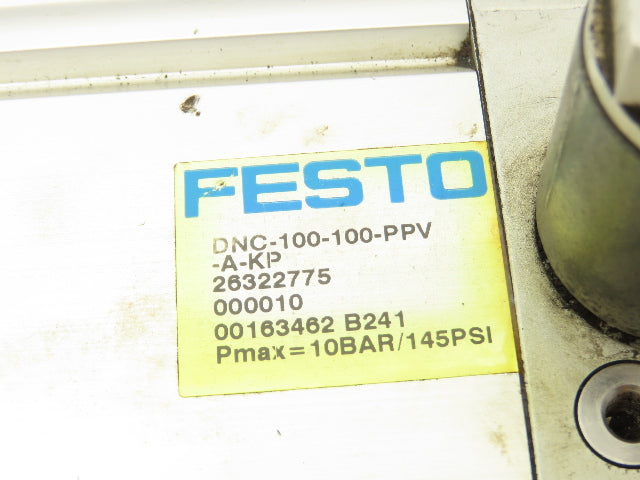 Festo DNC-100-100-PPV-A-KP Pneumatic Cylinder 100mm Stroke w/Rod Lock KP-25-5000