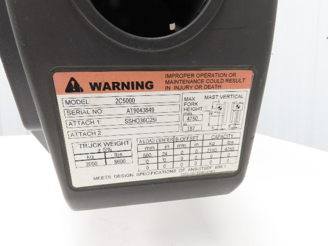 Caterpillar Forklift Dash Plastic Shroud Cover Right Side Removed From 2C5000