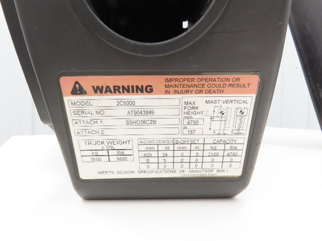 Caterpillar Forklift Dash Plastic Shroud Cover left Side Removed From 2C5000