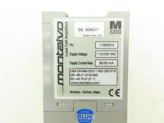 Montalvo 11000810 M3200 Load Cell Amplifier Signal Conditioner 115/230V 80/50mA