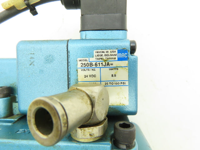 Mac 58D-36-611JA 3 Way Pneumatic Air Valve Pilot 24V AC/DC 25-150psi 1-1/2" FNPT