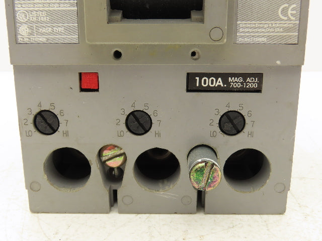 Siemens FXD63B100 Circuit Breaker 100A 3-Pole 600V Molded Case