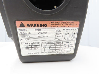 Caterpillar Forklift Dash Plastic Shroud Cover Center Removed From 2C5000