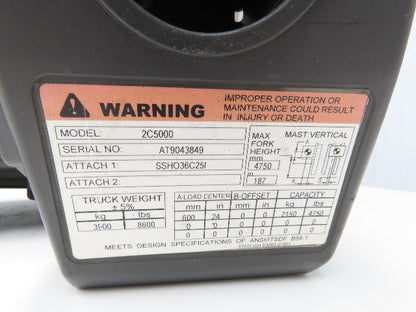 Caterpillar Forklift Plastic Shroud Cover Toe Kick Removed From 2C5000