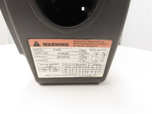 Caterpillar Forklift Plastic Shroud Cover Switch Panel Removed From 2C5000