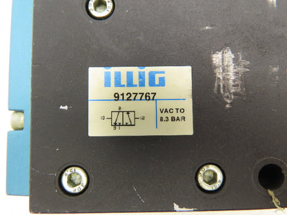 Illig 9127767 Piloted Pneumatic 3/2 Way Valve High Flow Piloted 1" NPT