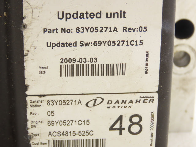 Danaher 83Y05271A AC SuperDrive Forklift Motor Controller 36V Off ERC060VGN36