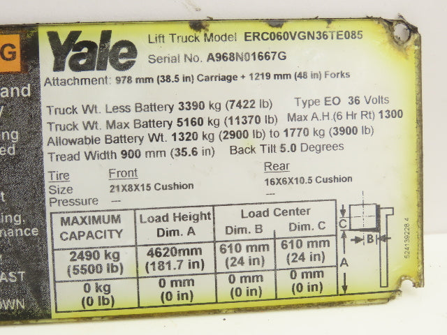 Danaher 83Y05272A AC SuperDrive Forklift Motor Controller 36V Off ERC060VGN36