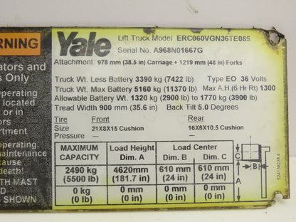 Yale 8536820 Forklift Control Module Rev 0 Off ERC060VGN36TE085