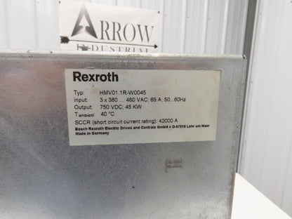Rexroth HMV01.1R-W0045-A-07-NNNN IndraDrive Supply Unit 480V In 45kW 750VDC Out